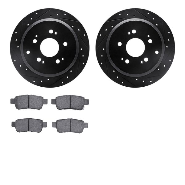 Dynamic Friction Co 8302-59077, Rotors-Drilled and Slotted-Black with 3000 Series Ceramic Brake Pads, Zinc Coated 8302-59077